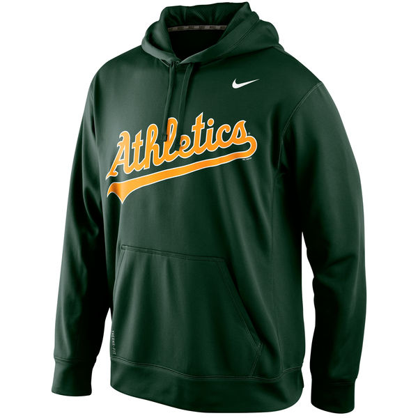 Men Oakland Athletics Nike KO Wordmark Perfomance Hoodie Green->oakland athletics->MLB Jersey